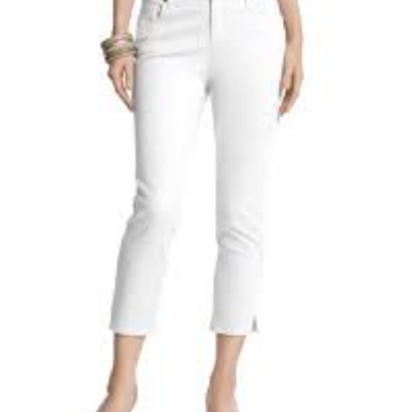 Chico's Denim - Chico's platinum white jeans cropped sz 1